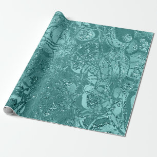 Papel De Regalo Chispa verde azulada del purpurina del cuerpo de