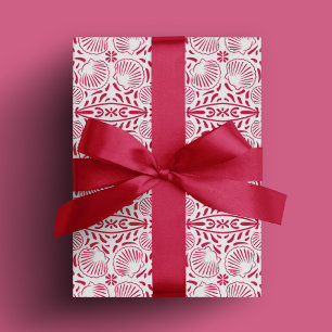 Papel De Regalo Chispas rosadas Rojas Coral Modern Audaz Lujo