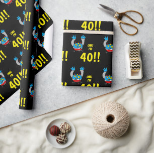 Papel De Regalo Chiste divertido de cumpleaños número 40