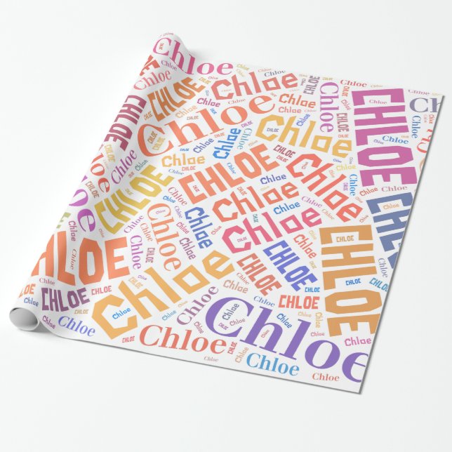 Papel De Regalo CHLOE Nombre diseño de texto (Desenrollado)
