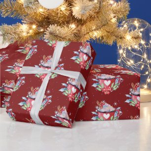 Papel De Regalo Chocolate caliente de Navidad en rojo