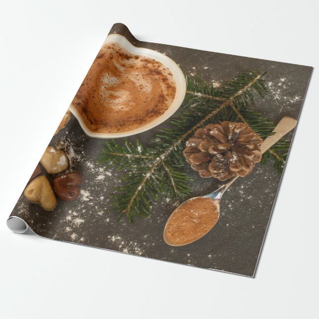 Papel De Regalo Chocolate caliente navidades (Desenrollado)