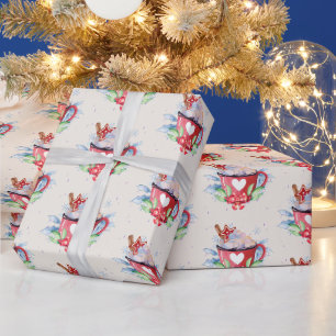 Papel De Regalo Chocolate caliente y galleta navidades