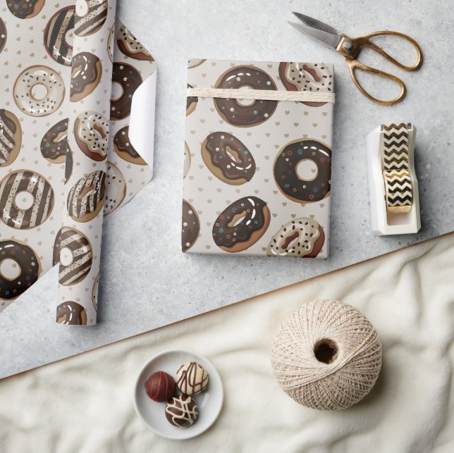 Papel De Regalo Chocolate Donut Sprinkle  (Artesanía)