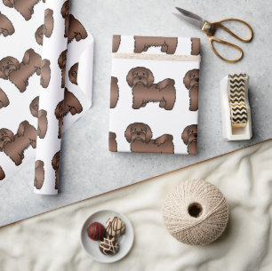 Papel De Regalo Chocolate Havanese lindo caricatura patrón de perr