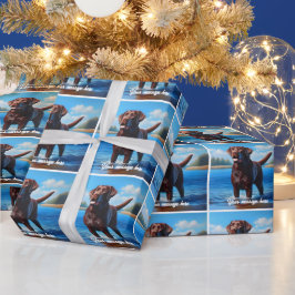 Papel De Regalo Chocolate Labrador y Lago