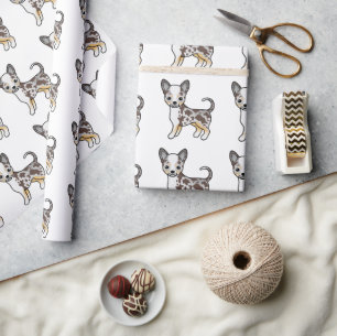 Papel De Regalo Chocolate Merle Smooth Coat Chihuahua Dog Pattern