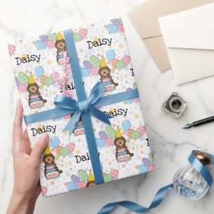 Papel De Regalo Chocolate Tan Cockapoo Cavapoo Perro Cumpleaños
