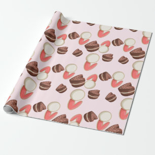 Papel De Regalo Chocolates y dulces del feliz cumpleaños