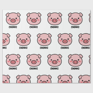 Papel De Regalo Chonki The Lazy Pig - Cute Chonkibao Face