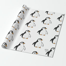 Papel De Regalo Chonky Penguin Adorable Whimsical Pattern Gift