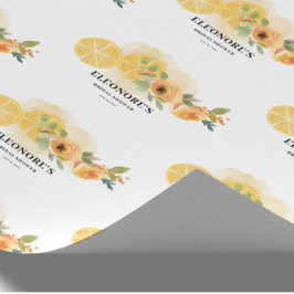 Papel De Regalo Chorreada de Novia de Limones y Flores