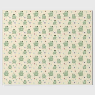 Papel De Regalo Chorreo de Crema Acolorada con Rana para Baby Show