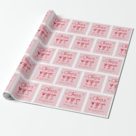 Papel De Regalo Chorro Nupcial Retro Rosa Personalizado