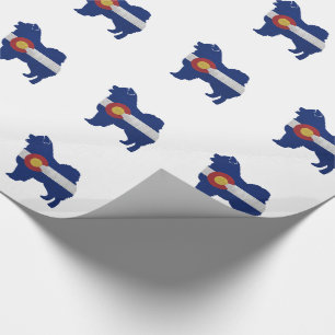 Papel De Regalo Chow Chow Perro Raza Silhouette Bandera Colorado