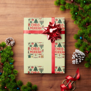 Papel De Regalo Chrismukkah Hanukkah Navidades judío Religioso
