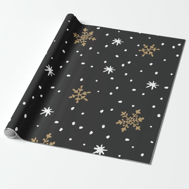 Papel De Regalo Christamas Snowflakes Matte Wrapping (Desenrollado)