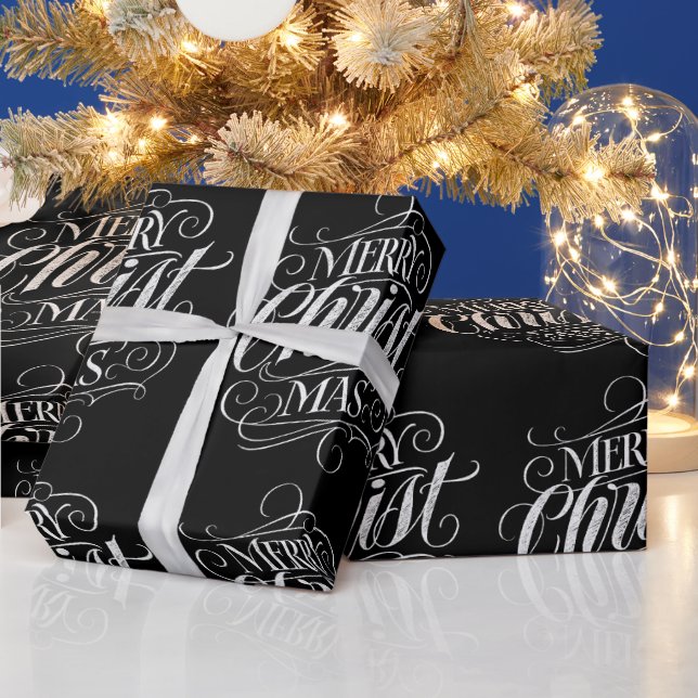 Papel De Regalo Christian Merry Christmas Chalgraphy Jesus (Vacaciones)