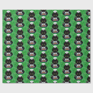 Papel De Regalo Christmas Black Cat Art Painting