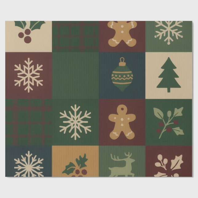 Papel De Regalo Christmas Block Christmas Wrap (Superficie plana)