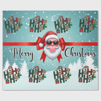 Papel De Regalo Christmas Bubblegum Santa Wrapping Paper