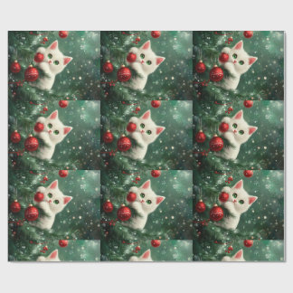 Papel De Regalo Christmas Cat Climbing Xmas Tree