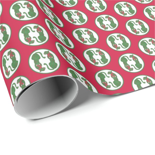 Papel De Regalo Christmas Cheetahs (Esquina del rollo)