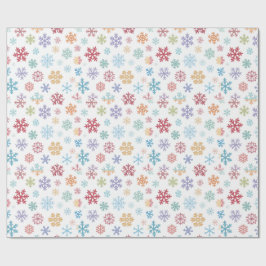 Papel De Regalo Christmas Different Coloured Snowflakes Packaging