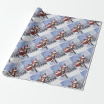 Papel De Regalo Christmas donkey with funny red hat<br><div class="desc">donkey mule christmas animal, 
smile cheerful beautiful comic, 
red gray furry happy , 
snow xmas winter fun , 
hat santa claus cute , 
brown nature holiday , 
farm funny , 
christmas donkey mule animal, </div>