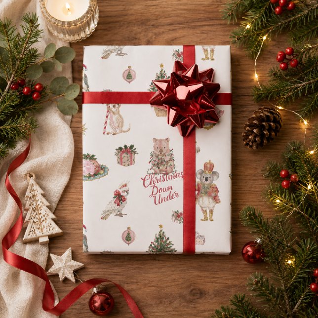 Papel De Regalo Christmas Down Under Aussie Animals (Subido por el creador)