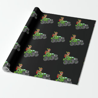 Papel De Regalo Christmas Elf Riding Monster Truck Holiday Boys Ki