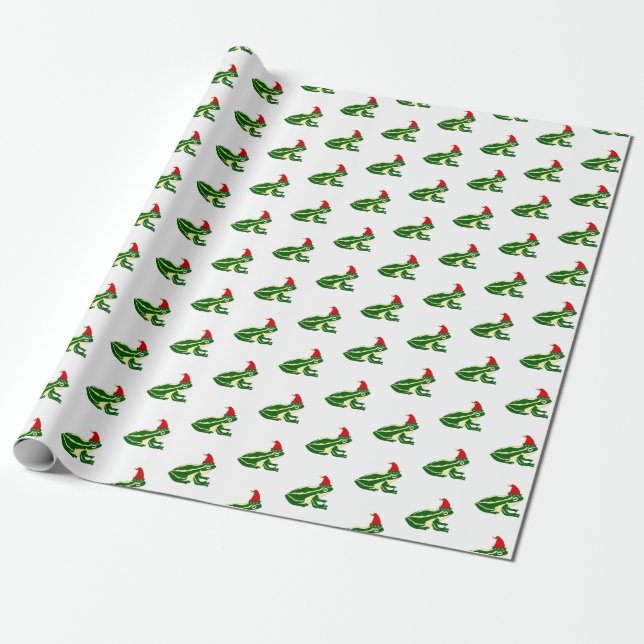 Papel De Regalo Christmas Frogs Wrapping Paper (Desenrollado)