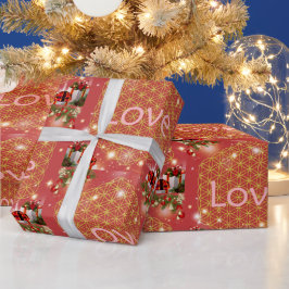 Papel De Regalo Christmas gift love flower of life Geschenkpapier