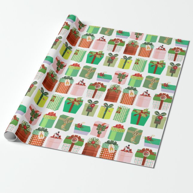 Papel De Regalo Christmas Gift Parcels Presents Pattern (Desenrollado)