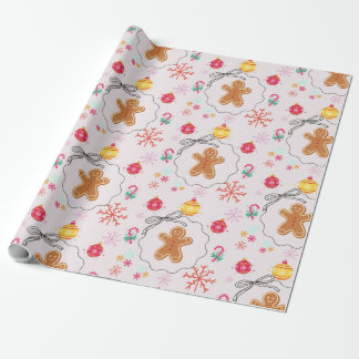 Papel De Regalo Christmas Gift Wrap with Gingerbread