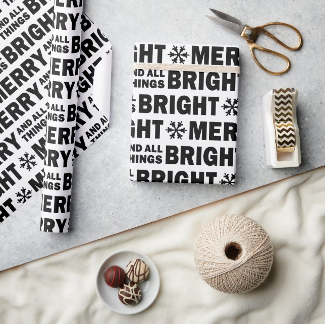 Papel De Regalo Christmas Gift Wrapping Paper | Merry and Bright (Artesanía)