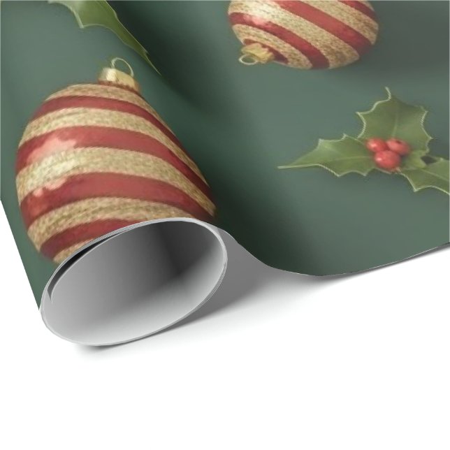 Papel De Regalo Christmas Gifts & Ornaments Seamless Pattern (Esquina del rollo)