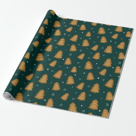 Papel De Regalo Christmas Gingerbread Trees Wrapping Paper