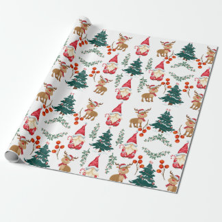 Papel De Regalo Christmas gnome wrapping paper Scandinavian 