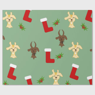 Papel De Regalo Christmas Goats with Stockings and Mistletoe Funny