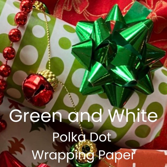 Papel De Regalo Christmas Green and White Polka Dots (Subido por el creador)