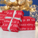 Papel De Regalo  Christmas Holiday text red modern<br><div class="desc">Christmas Holiday text red modern Wrapping Paper</div>