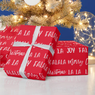 Papel De Regalo  Christmas Holiday text red modern