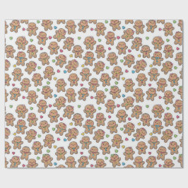 Papel De Regalo Christmas Kawaii Gingerbread Men Wrapping Paper