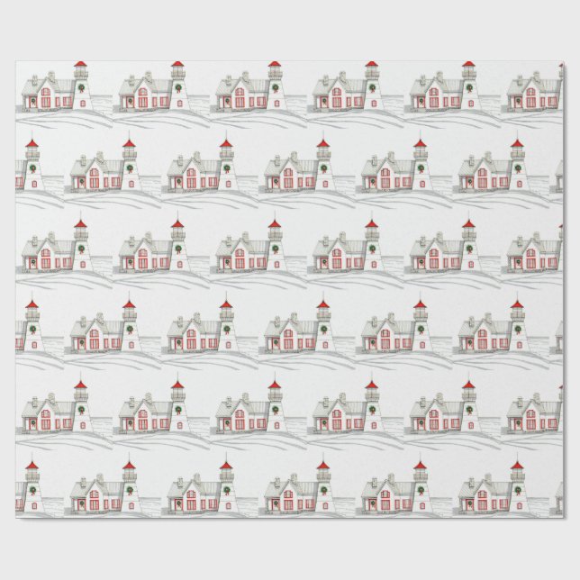 PAPEL DE REGALO CHRISTMAS LIGHTHOUSE WRAPPING PAPER (Superficie plana)