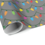 Papel De Regalo Christmas Lights GRAY GIFT WRAP<br><div class="desc">Christmas Lights GRAY GIFT WRAP for Holidays Presents and Gifts</div>