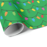 Papel De Regalo Christmas Lights GREEN GIFT WRAP<br><div class="desc">Christmas Lights GIFT WRAP for Holidays Presents and Gifts</div>