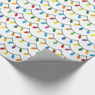 Papel De Regalo Christmas Lights WHITE GIFT WRAP