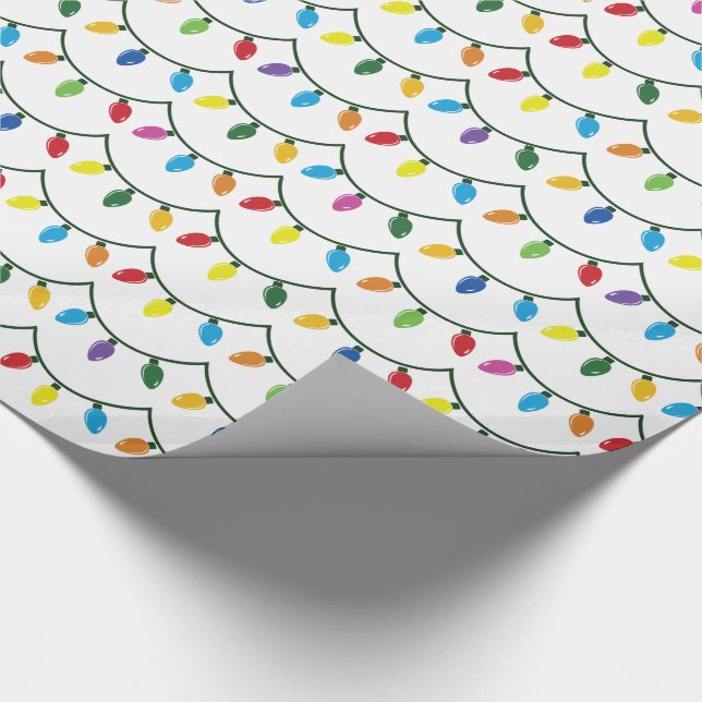 Papel De Regalo Christmas Lights WHITE GIFT WRAP (Esquina)