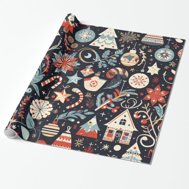 Papel De Regalo Christmas Motifs Wrapping Paper n4 (Desenrollado)
